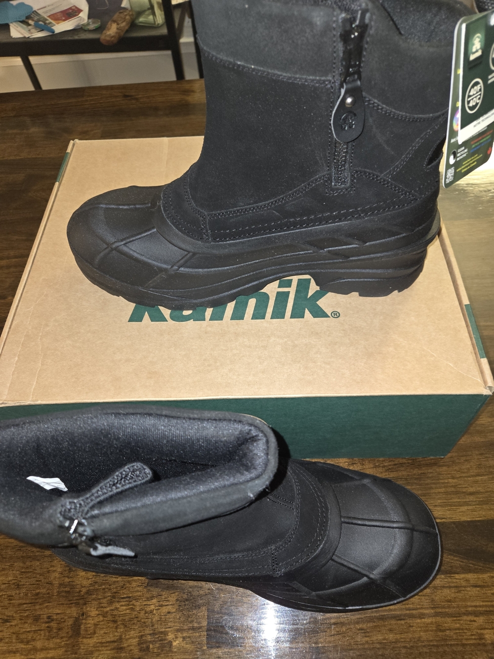Kamik Champlain 3 Men's Black 12  Rain & Snow Boots. New In Box